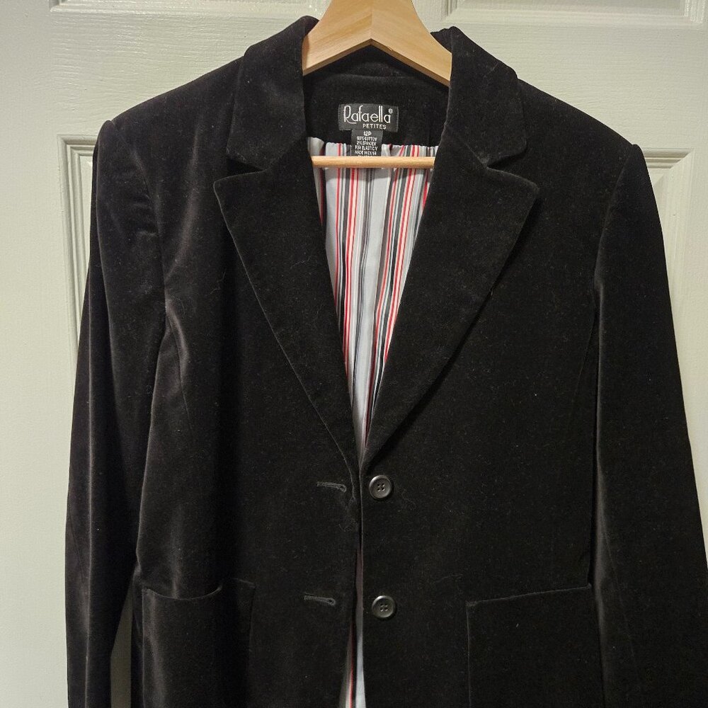 Rafaella - Women's Black Crushed Velvet Blazer - Size 12P